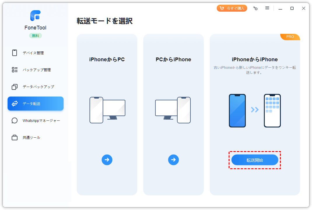 FoneTool iPhoneからiPhone